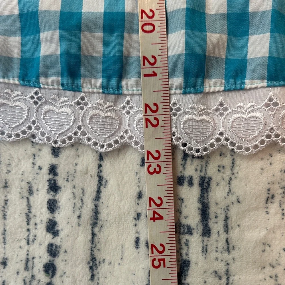 Oktoberfest Blue Gingham Kid or XS adult Costume Dress with Ruffled Blouse